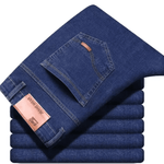 modische High-End-Jeans für Herren in Blau und Schwarz mit geradem Bein, neue Stretch-Jeans, schmale Passform, bequeme Business-Markenjeans für Herren - flohmarkt-deutschland.shop