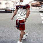 Modische neue Herren-Sportbekleidung, kurzärmelige Shorts, Anzug, lässiges T-Shirt, Shorts-Sets, Retro, kühl, atmungsaktiv, Sommer, zweiteiliges Set - flohmarkt-deutschland.shop