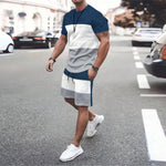 Modische neue Herren-Sportbekleidung, kurzärmelige Shorts, Anzug, lässiges T-Shirt, Shorts-Sets, Retro, kühl, atmungsaktiv, Sommer, zweiteiliges Set - flohmarkt-deutschland.shop