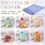Moon Stars Organza Beutel Set 50 Stück - Goldene Sterne Mond Muster Für Schmuck Geschenke Hochzeit Weihnachten - flohmarkt-deutschland.shop