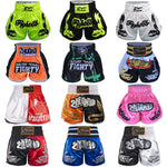 Muay Thai Shorts Men Embroidery Sports Fitness Fighting Kickboxing Short Pants Women Kids Custom Sanda MMA Boxeo Trunks Black - flohmarkt-deutschland.shop