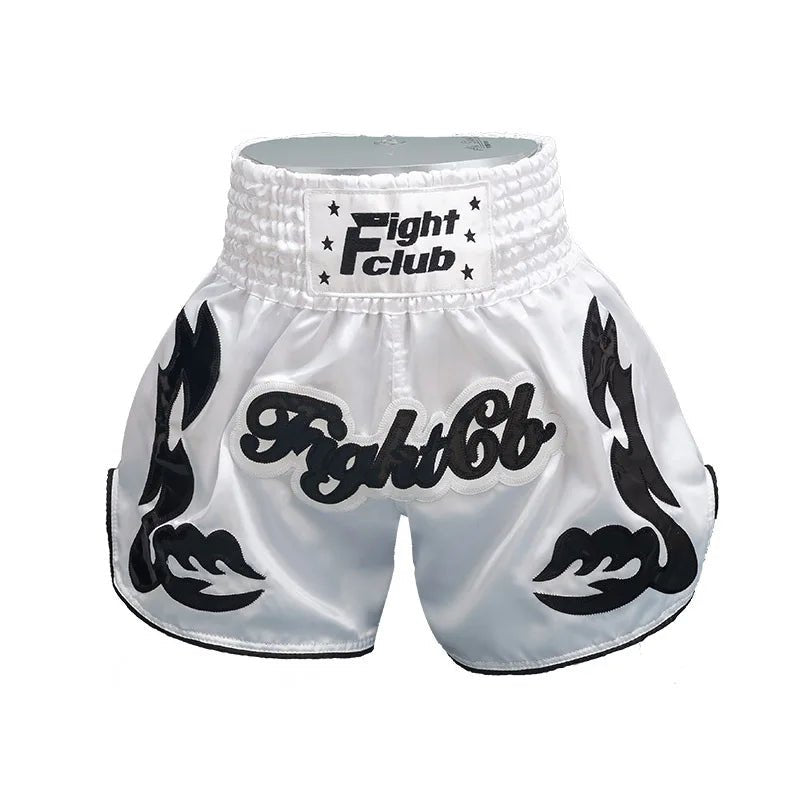 Muay Thai Shorts Men Embroidery Sports Fitness Fighting Kickboxing Short Pants Women Kids Custom Sanda MMA Boxeo Trunks Black - flohmarkt-deutschland.shop