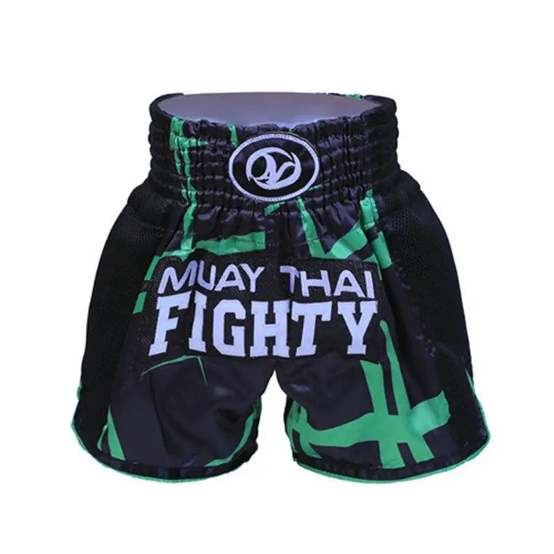 Muay Thai Shorts Men Embroidery Sports Fitness Fighting Kickboxing Short Pants Women Kids Custom Sanda MMA Boxeo Trunks Black - flohmarkt-deutschland.shop