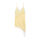MUJER Lace Slip Mini Dress Women Satin Backless Summer Dress Woman Asymmetric Party Women's Dress Sexy Beach Dresses for Women - flohmarkt-deutschland.shop