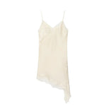 MUJER Lace Slip Mini Dress Women Satin Backless Summer Dress Woman Asymmetric Party Women's Dress Sexy Beach Dresses for Women - flohmarkt-deutschland.shop