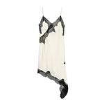 MUJER Lace Slip Mini Dress Women Satin Backless Summer Dress Woman Asymmetric Party Women's Dress Sexy Beach Dresses for Women - flohmarkt-deutschland.shop