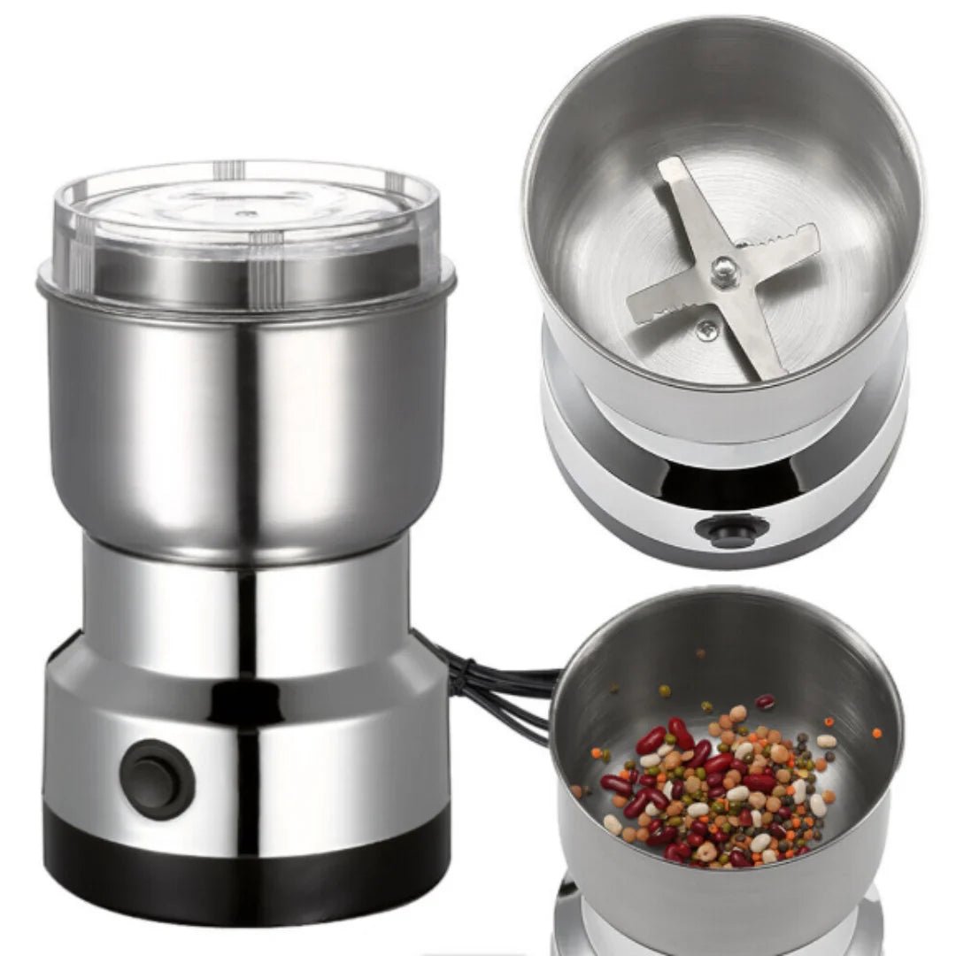 Multifunktionale Küchenmaschine mit 4 Klingen: Getreidemühle, Kaffeezerkleinerer, elektrische Kaffeemühle, Nuss- und Bohnenmühle, Aromamixer - flohmarkt-deutschland.shop