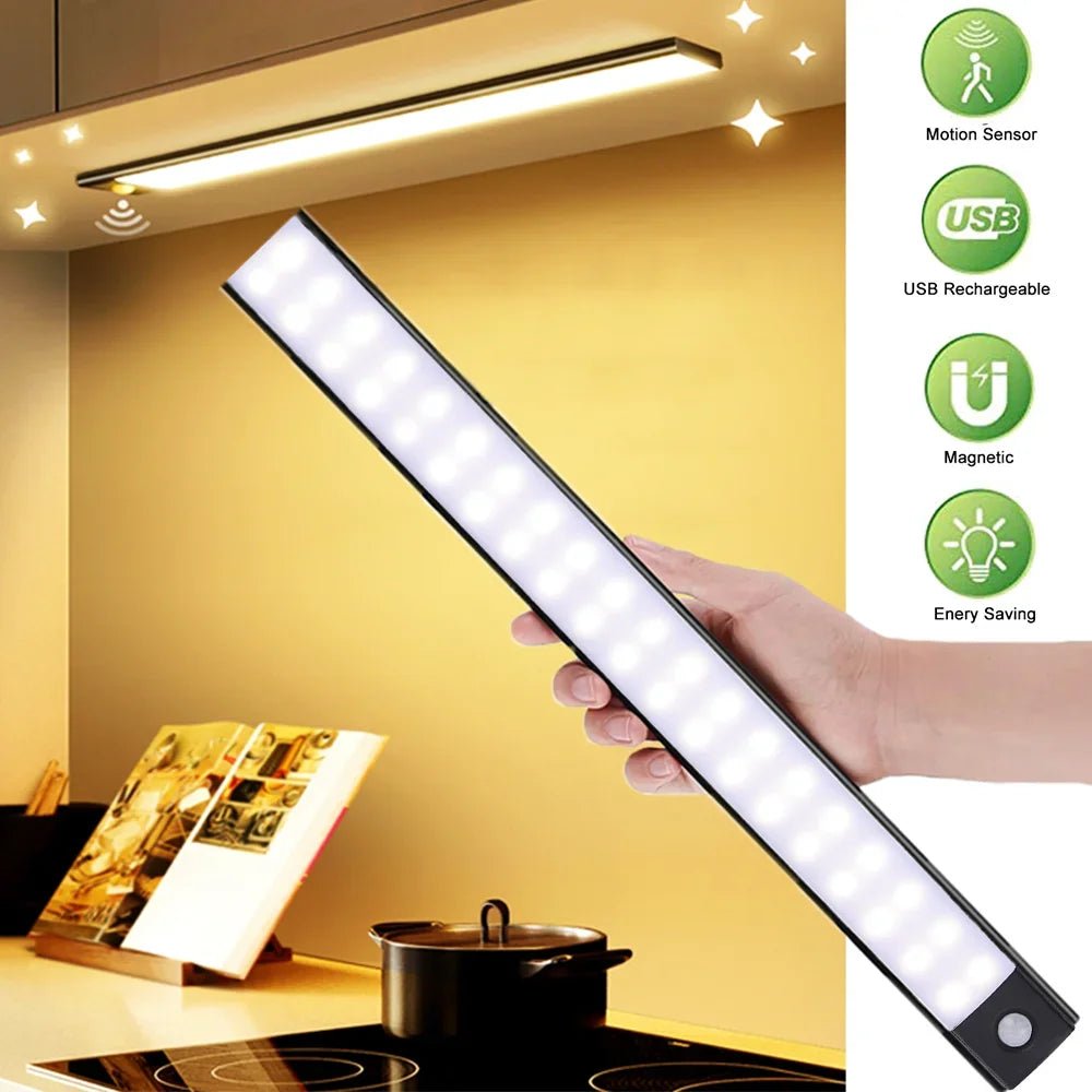 Nachtlicht LED-Schrankleuchte, USB wiederaufladbar, Bewegungsmelder-Licht, geeignet für Küche, Kleiderschrank, Schrankbeleuchtung, 30 cm/40 cm/50 cm - flohmarkt-deutschland.shop