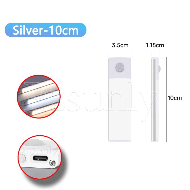 Nachtlicht LED-Schrankleuchte, USB wiederaufladbar, Bewegungsmelder-Licht, geeignet für Küche, Kleiderschrank, Schrankbeleuchtung, 30 cm/40 cm/50 cm - flohmarkt-deutschland.shop