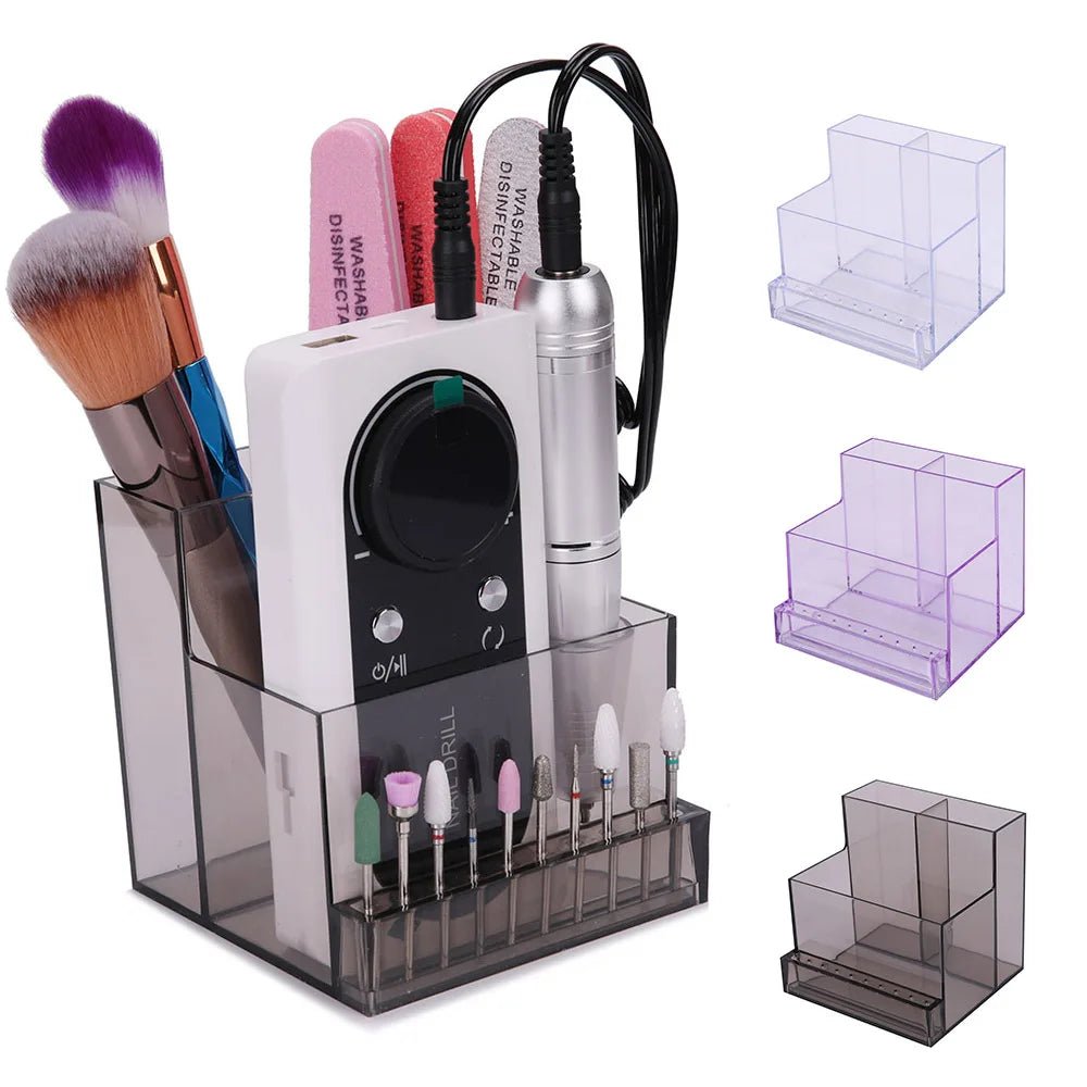 Nagel Bohrer Bits Halter Display Klar Nagel Display Box Transparent Make-Up Lagerung Organizer Nagel Maniküre Werkzeuge - flohmarkt-deutschland.shop
