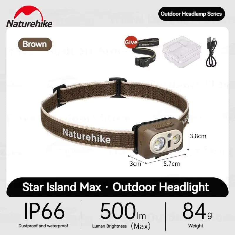 Naturehike Stirnlampe IP66 wasserdicht – 6 Modi, ultraleicht - flohmarkt-deutschland.shop