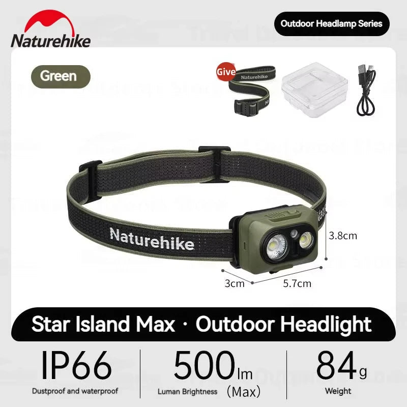 Naturehike Stirnlampe IP66 wasserdicht – 6 Modi, ultraleicht - flohmarkt-deutschland.shop