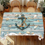 Nautische Tischdecke mit Anker & Kompass – rund & rechteckig - flohmarkt-deutschland.shop