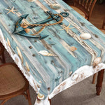 Nautische Tischdecke mit Anker & Kompass – rund & rechteckig - flohmarkt-deutschland.shop