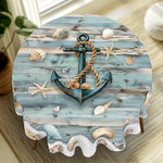 Nautische Tischdecke mit Anker & Kompass – rund & rechteckig - flohmarkt-deutschland.shop