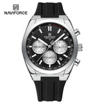 NAVIFORCE Herrenuhren, multifunktionaler Chronograph, Silikonarmband, leuchtende Zeiger, 3ATM wasserdicht, hochwertiges Original für Herren - flohmarkt-deutschland.shop