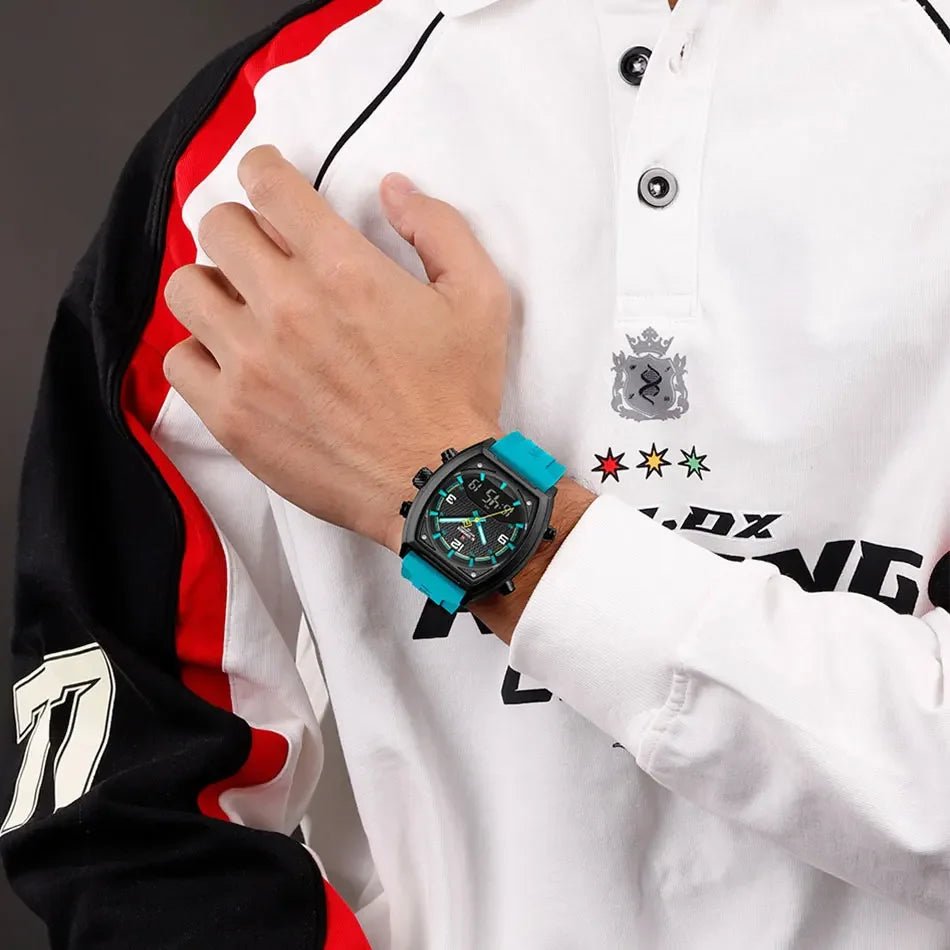 NAVIFORCE Luxus herren Uhren Sport Quarzuhr Männer LCD Dual Display Wasserdicht Leucht Mann Armbanduhr 2025, Relogio Masculino - flohmarkt-deutschland.shop