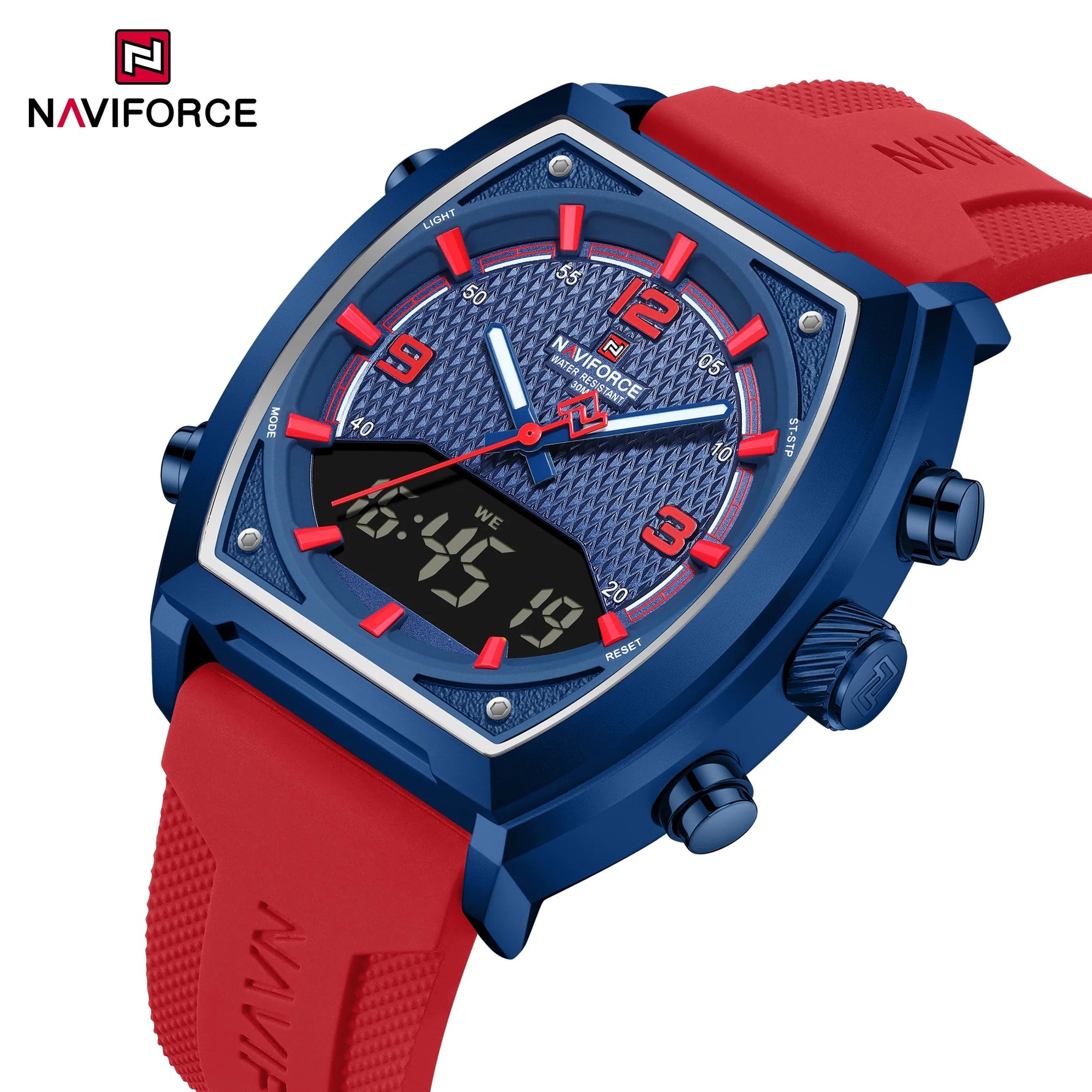 NAVIFORCE Luxus herren Uhren Sport Quarzuhr Männer LCD Dual Display Wasserdicht Leucht Mann Armbanduhr 2025, Relogio Masculino - flohmarkt-deutschland.shop