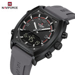 NAVIFORCE Luxus herren Uhren Sport Quarzuhr Männer LCD Dual Display Wasserdicht Leucht Mann Armbanduhr 2025, Relogio Masculino - flohmarkt-deutschland.shop