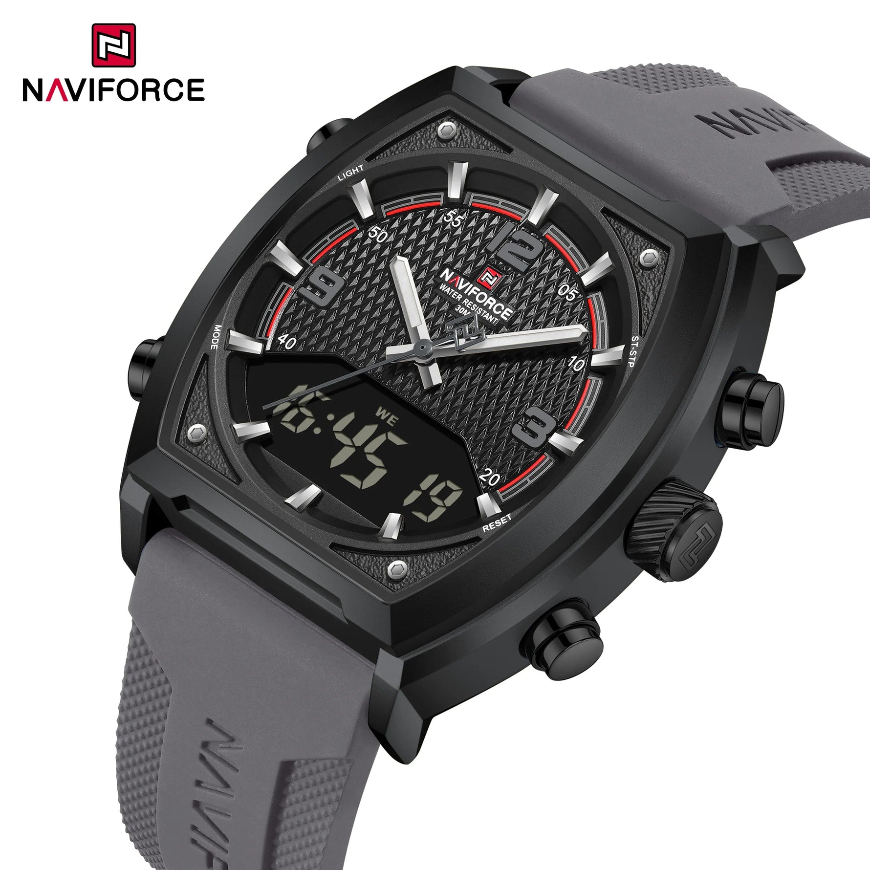NAVIFORCE Luxus herren Uhren Sport Quarzuhr Männer LCD Dual Display Wasserdicht Leucht Mann Armbanduhr 2025, Relogio Masculino - flohmarkt-deutschland.shop