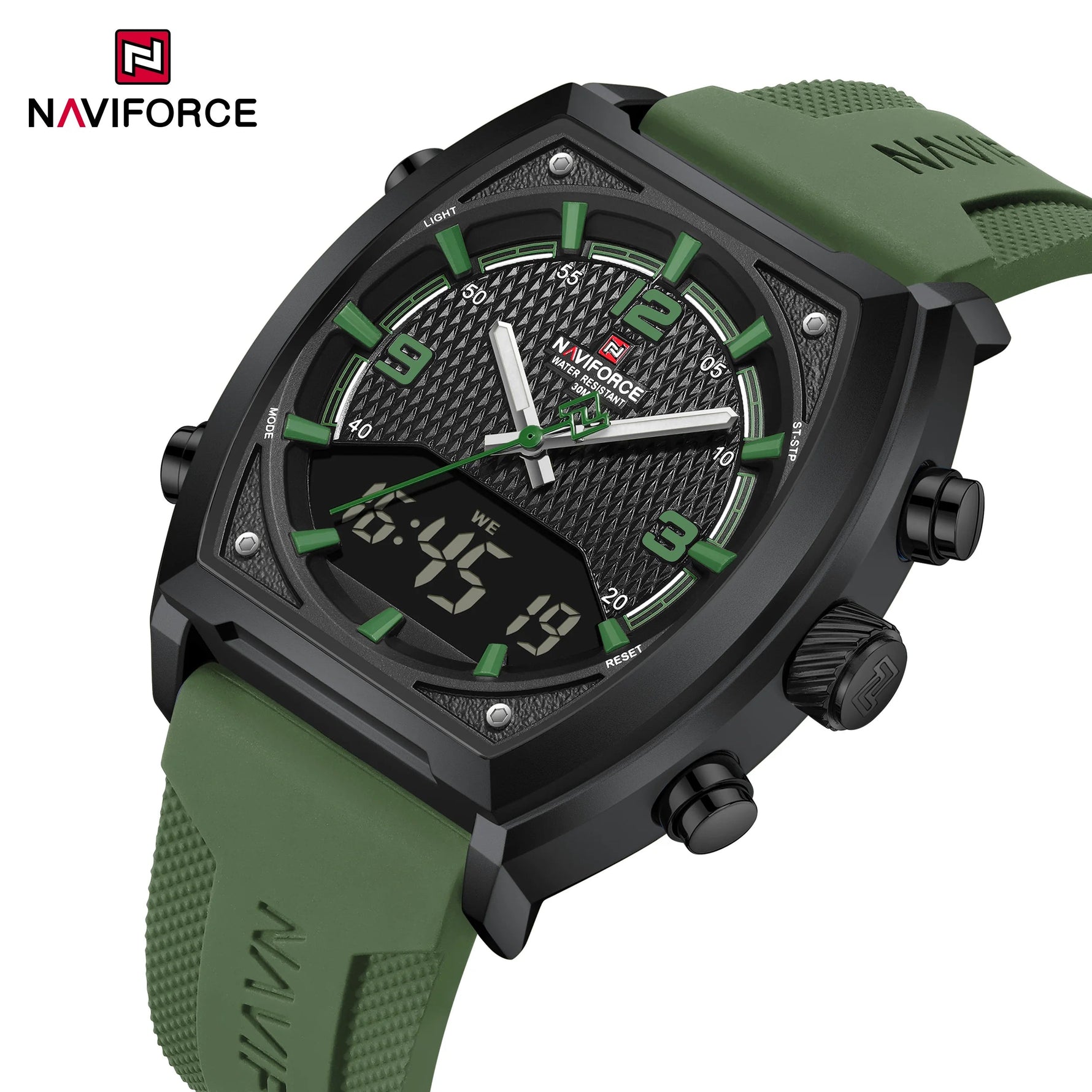 NAVIFORCE Luxus herren Uhren Sport Quarzuhr Männer LCD Dual Display Wasserdicht Leucht Mann Armbanduhr 2025, Relogio Masculino - flohmarkt-deutschland.shop