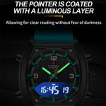 NAVIFORCE Luxus herren Uhren Sport Quarzuhr Männer LCD Dual Display Wasserdicht Leucht Mann Armbanduhr 2025, Relogio Masculino - flohmarkt-deutschland.shop