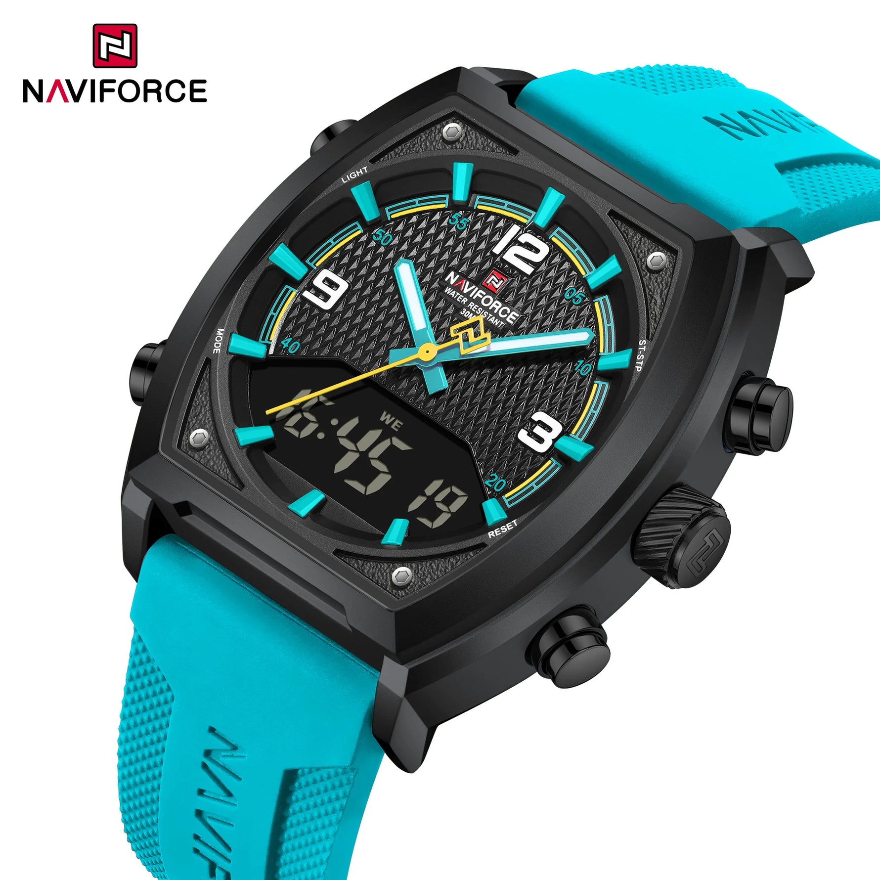 NAVIFORCE Luxus herren Uhren Sport Quarzuhr Männer LCD Dual Display Wasserdicht Leucht Mann Armbanduhr 2025, Relogio Masculino - flohmarkt-deutschland.shop