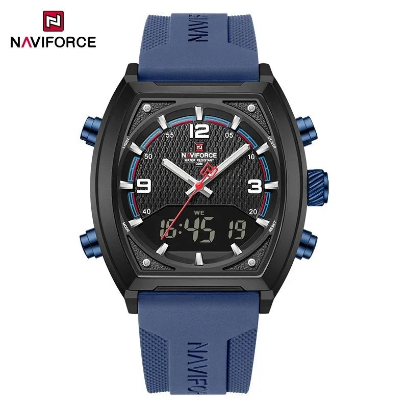 NAVIFORCE Luxus herren Uhren Sport Quarzuhr Männer LCD Dual Display Wasserdicht Leucht Mann Armbanduhr 2025, Relogio Masculino - flohmarkt-deutschland.shop
