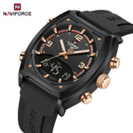 NAVIFORCE Luxus herren Uhren Sport Quarzuhr Männer LCD Dual Display Wasserdicht Leucht Mann Armbanduhr 2025, Relogio Masculino - flohmarkt-deutschland.shop