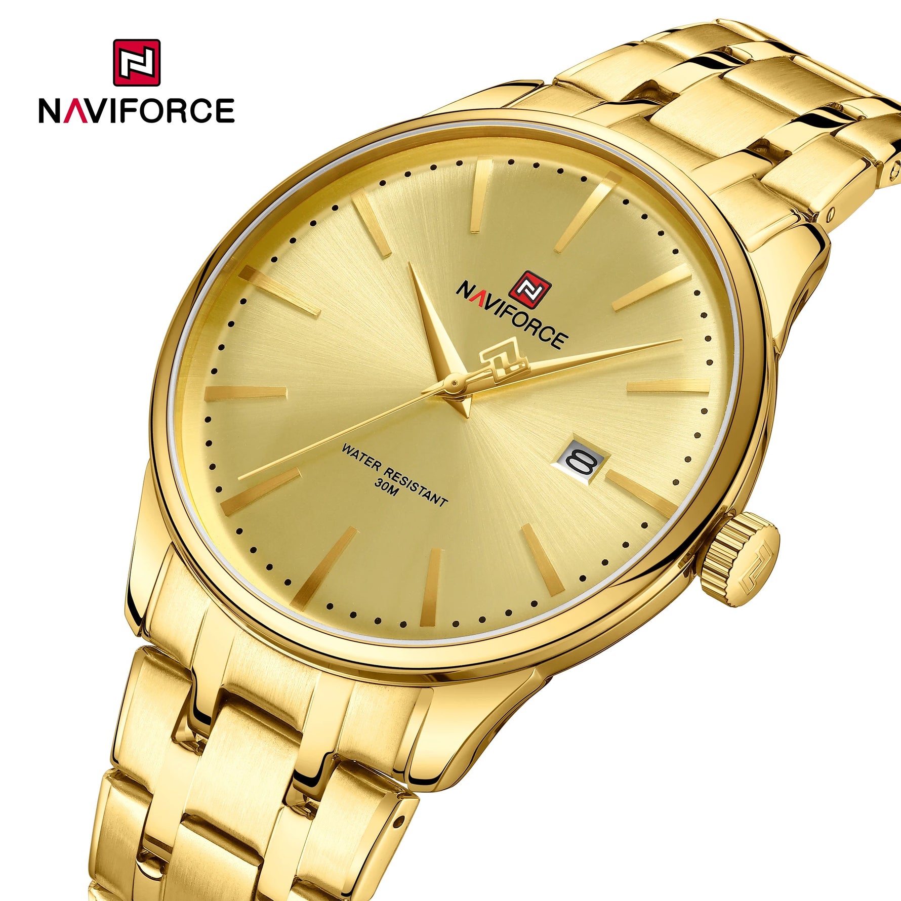 NAVIFORCE Luxus männer Kalender Uhren Wasserdicht Mode Business Edelstahl Armband Quarz Armbanduhren Relogio Masculino - flohmarkt-deutschland.shop