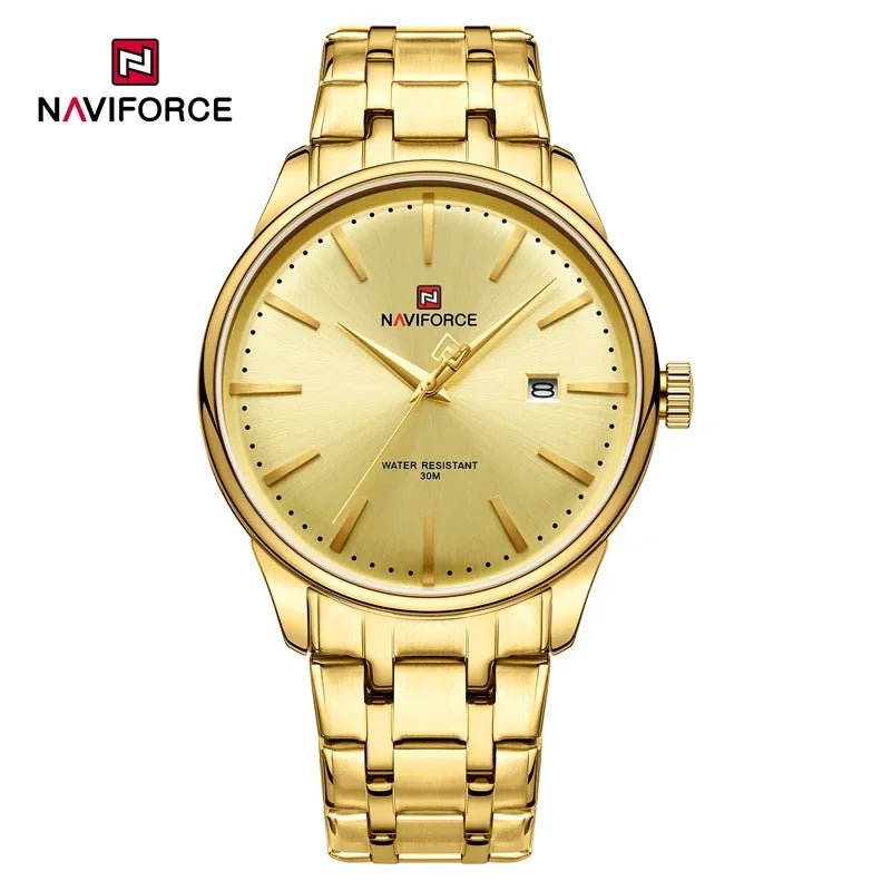NAVIFORCE Luxus männer Kalender Uhren Wasserdicht Mode Business Edelstahl Armband Quarz Armbanduhren Relogio Masculino - flohmarkt-deutschland.shop
