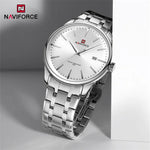 NAVIFORCE Luxus männer Kalender Uhren Wasserdicht Mode Business Edelstahl Armband Quarz Armbanduhren Relogio Masculino - flohmarkt-deutschland.shop