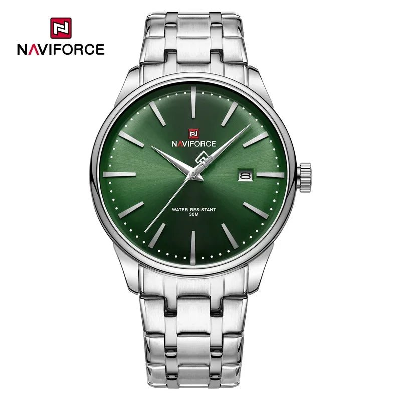 NAVIFORCE Luxus männer Kalender Uhren Wasserdicht Mode Business Edelstahl Armband Quarz Armbanduhren Relogio Masculino - flohmarkt-deutschland.shop