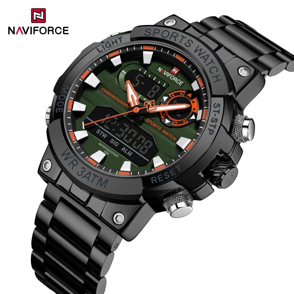 NAVIFORCE Männer Militär Uhr Wasserdichte Armbanduhr Dual Display Quarzuhr Sport Uhr Männliche Große Uhren Männer Relogios Masculino - flohmarkt-deutschland.shop