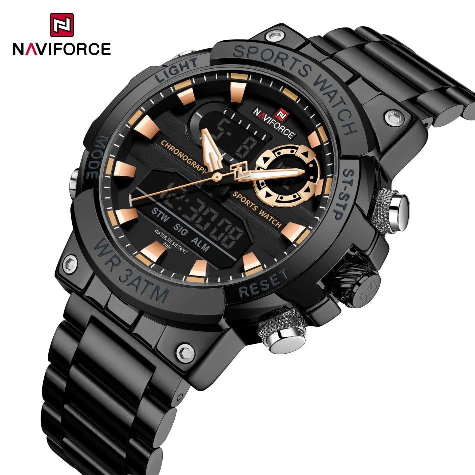NAVIFORCE Männer Militär Uhr Wasserdichte Armbanduhr Dual Display Quarzuhr Sport Uhr Männliche Große Uhren Männer Relogios Masculino - flohmarkt-deutschland.shop