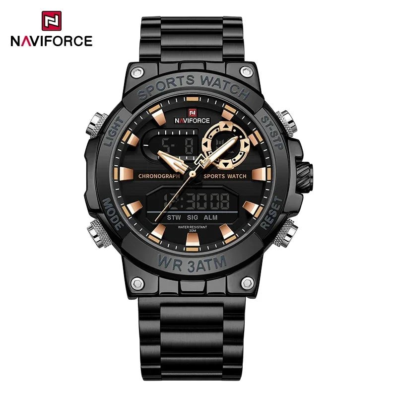 NAVIFORCE Männer Militär Uhr Wasserdichte Armbanduhr Dual Display Quarzuhr Sport Uhr Männliche Große Uhren Männer Relogios Masculino - flohmarkt-deutschland.shop