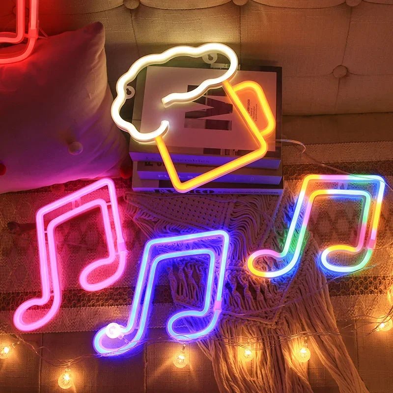 Neonlicht Musiknote LED Wanddeko USB Batterie Bar Nachtlicht - flohmarkt-deutschland.shop