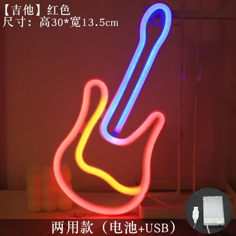Neonlicht Musiknote LED Wanddeko USB Batterie Bar Nachtlicht - flohmarkt-deutschland.shop