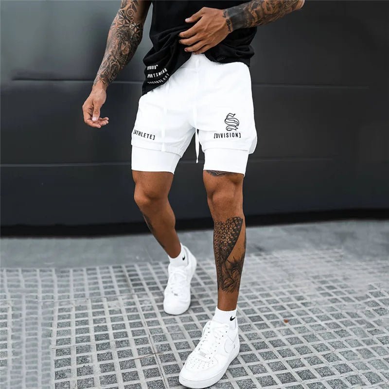 NEUE 2-IN-1 Sport Laufen Lässige Atmungsaktive Shorts Männer Doppel-deck Jogging Quick Dry GYM Shorts Fitness Workout männer Shorts - flohmarkt-deutschland.shop