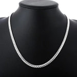 Neue 20-60 cm Silber Farbe Überzogene Luxus Marke Design Edle 6mm Halskette Kette Für Frau Männer Mode hochzeit Engagement Schmuck - flohmarkt-deutschland.shop