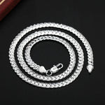 Neue 20-60 cm Silber Farbe Überzogene Luxus Marke Design Edle 6mm Halskette Kette Für Frau Männer Mode hochzeit Engagement Schmuck - flohmarkt-deutschland.shop