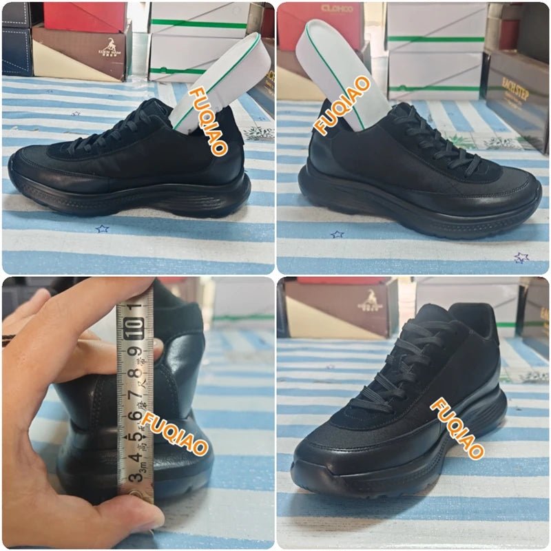 Neue Herren Multi-Material-Splicing-Elevator-Schuhe 7CM Unsichtbare Höhenerhöhung Freizeitschuhe Atmungsaktiv Leichtgewichtig Dicke Sohle - flohmarkt-deutschland.shop