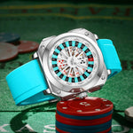 Neue Herrenuhren Sport Gott des Reichtums Rotierende Uhren Trendige kreative leuchtende wasserdichte männliche Mode Quarzuhr - flohmarkt-deutschland.shop