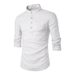 Neue Männer Casual Bluse Baumwolle Leinen Hemd Lose Tops Langarm T-shirt Frühling Herbst Casual Schöne Männer Shirts - flohmarkt-deutschland.shop