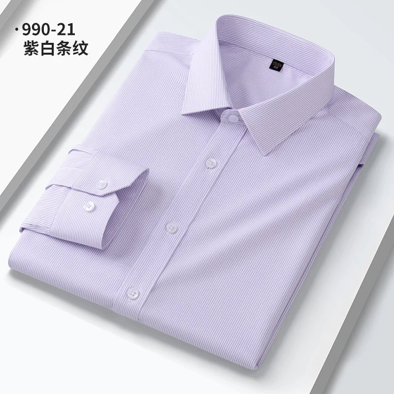 Neue Qualität Anti-Falten Männer Hemd Lange Ärmel Kleid Shirts Für Männer Slim Fit Camisa Social Business Weiß büro Hemd 4XL 5XL - flohmarkt-deutschland.shop
