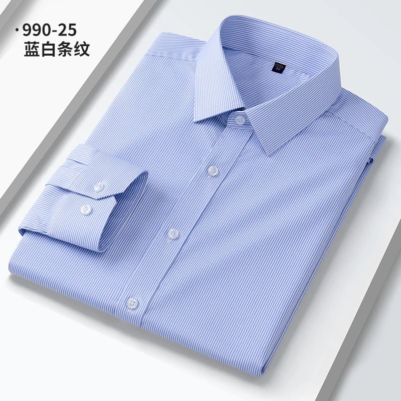Neue Qualität Anti-Falten Männer Hemd Lange Ärmel Kleid Shirts Für Männer Slim Fit Camisa Social Business Weiß büro Hemd 4XL 5XL - flohmarkt-deutschland.shop
