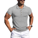 Neue Sommer Polo Männer Solide Streifen Fitness Elastizität Kurzarm Polo Shirts für Männer Mode Stehen Kragen Herren Shirts - flohmarkt-deutschland.shop