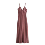 Neues elegantes Damen-Midikleid aus Seidensatin mit sexy Rückenausschnitt für Partys. - flohmarkt-deutschland.shop