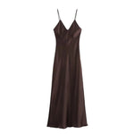 Neues elegantes Damen-Midikleid aus Seidensatin mit sexy Rückenausschnitt für Partys. - flohmarkt-deutschland.shop