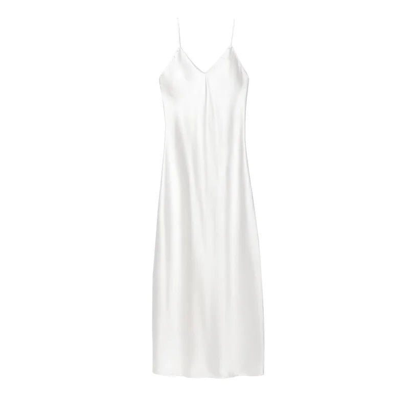 Neues elegantes Damen-Midikleid aus Seidensatin mit sexy Rückenausschnitt für Partys. - flohmarkt-deutschland.shop
